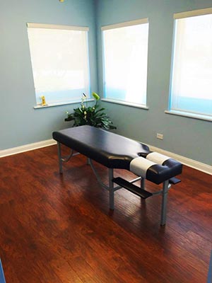 Adjusting room at Chiropractic Wellness of Tinley Park